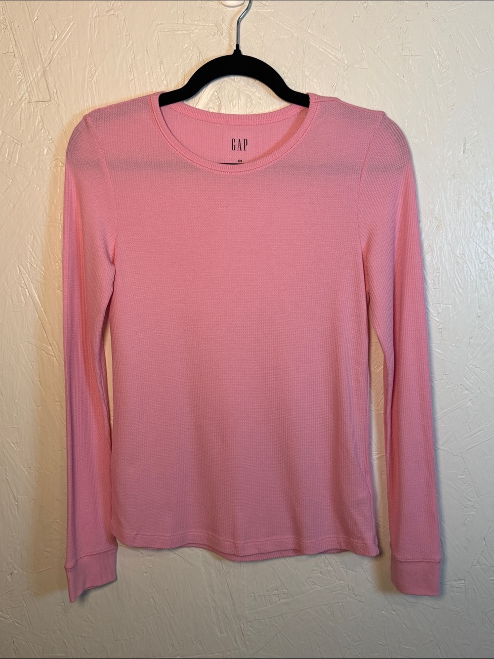 GAP Pink Long Sleeve Waffle Thermal Tee